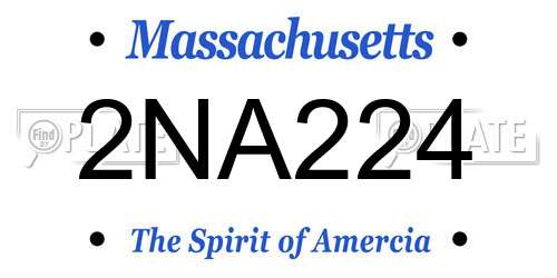 2NA224 Massachusetts License Plate