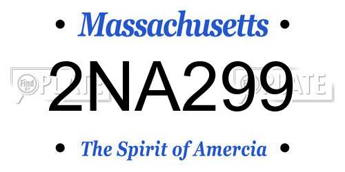 2NA299 Massachusetts License Plate