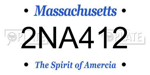 2NA412 Massachusetts License Plate