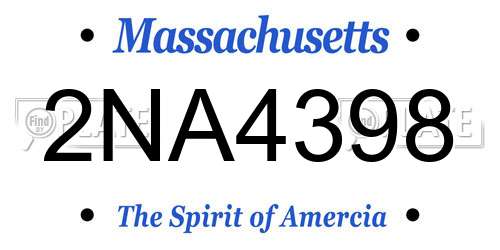 2NA4398 Massachusetts License Plate