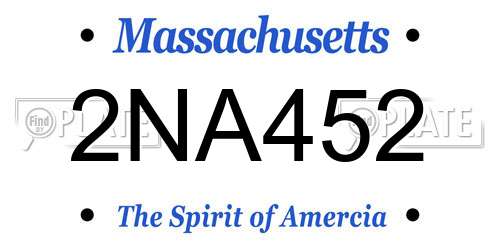 2NA452 Massachusetts License Plate