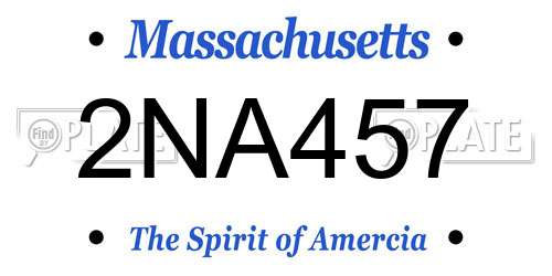 2NA457 Massachusetts License Plate