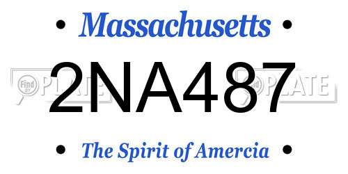 2NA487 Massachusetts License Plate