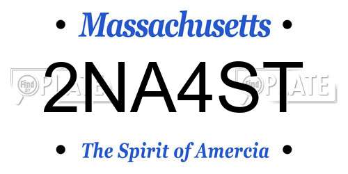2NA4ST Massachusetts License Plate
