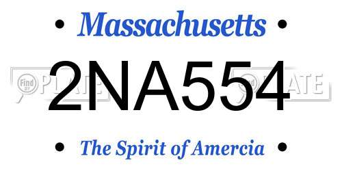 2NA554 Massachusetts License Plate