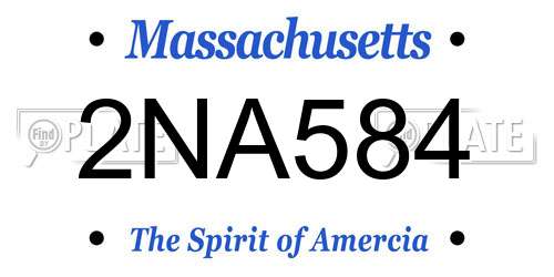 2NA584 Massachusetts License Plate