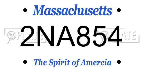 2NA854 Massachusetts License Plate