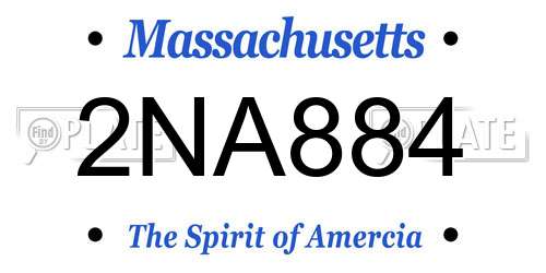2NA884 Massachusetts License Plate