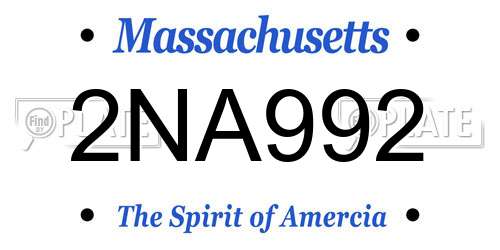 2NA992 Massachusetts License Plate
