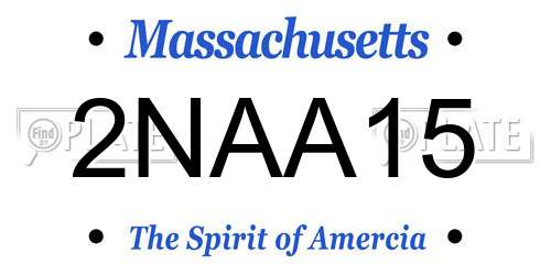 2NAA15 Massachusetts License Plate