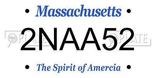 2NAA52 Massachusetts License Plate