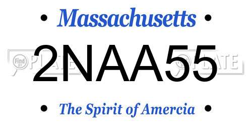 2NAA55 Massachusetts License Plate