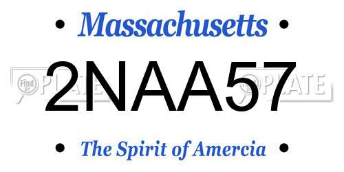 2NAA57 Massachusetts License Plate