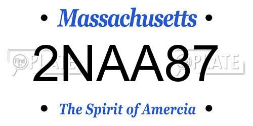 2NAA87 Massachusetts License Plate