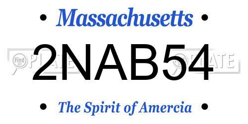 2NAB54 Massachusetts License Plate
