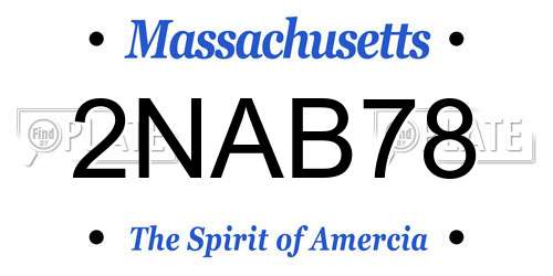 2NAB78 Massachusetts License Plate