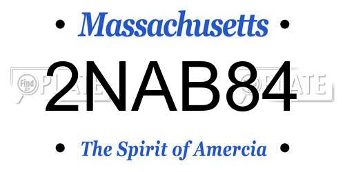 2NAB84 Massachusetts License Plate
