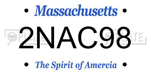 2NAC98 Massachusetts License Plate