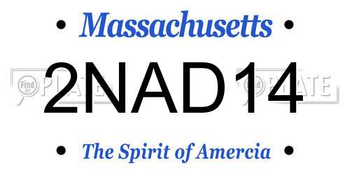2NAD14 Massachusetts License Plate