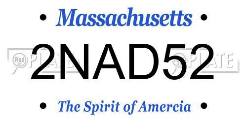 2NAD52 Massachusetts License Plate