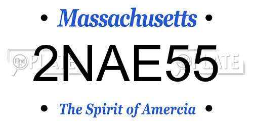 2NAE55 Massachusetts License Plate