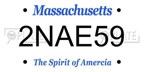 2NAE59 Massachusetts License Plate
