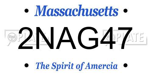 2NAG47 Massachusetts License Plate