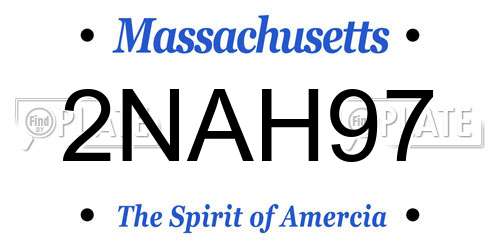 2NAH97 Massachusetts License Plate