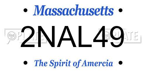 2NAL49 Massachusetts License Plate