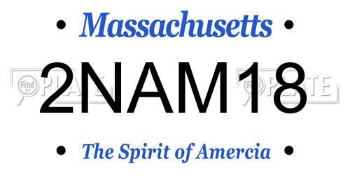 2NAM18 Massachusetts License Plate