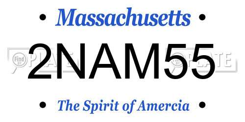 2NAM55 Massachusetts License Plate
