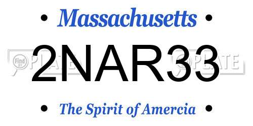 2NAR33 Massachusetts License Plate