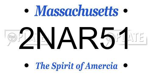 2NAR51 Massachusetts License Plate