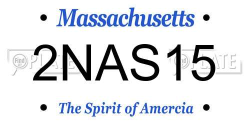 2NAS15 Massachusetts License Plate