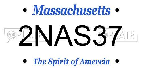 2NAS37 Massachusetts License Plate