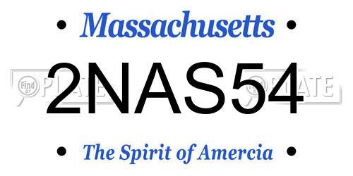 2NAS54 Massachusetts License Plate