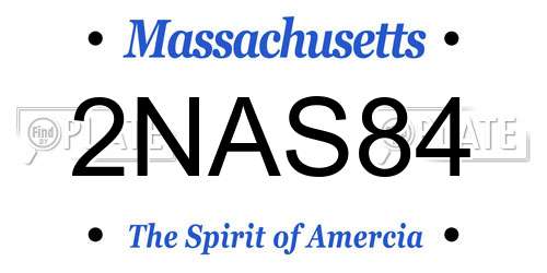 2NAS84 Massachusetts License Plate