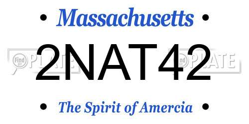 2NAT42 Massachusetts License Plate
