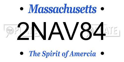 2NAV84 Massachusetts License Plate
