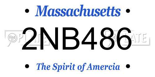 2NB486 Massachusetts License Plate