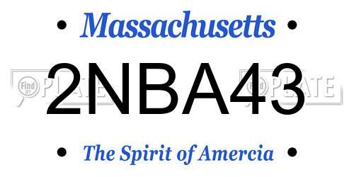 2NBA43 Massachusetts License Plate