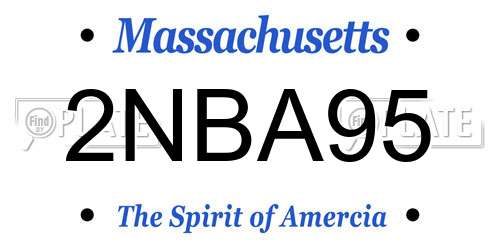 2NBA95 Massachusetts License Plate