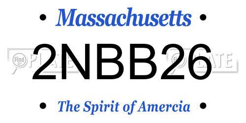 2NBB26 Massachusetts License Plate