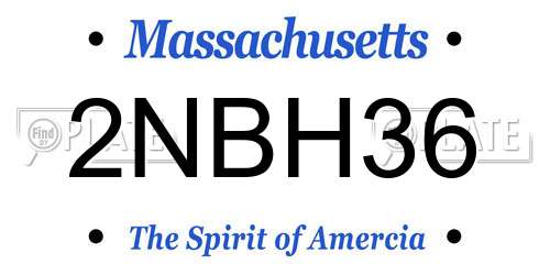 2NBH36 Massachusetts License Plate