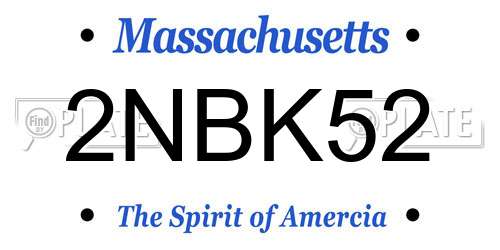 2NBK52 Massachusetts License Plate