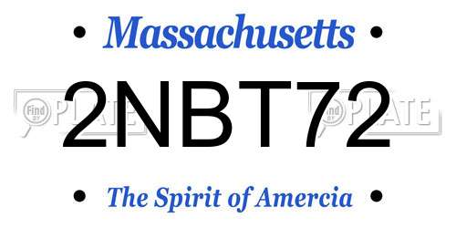 2NBT72 Massachusetts License Plate