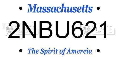 2NBU621 Massachusetts License Plate