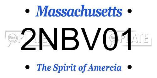 2NBV01 Massachusetts License Plate