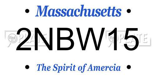 2NBW15 Massachusetts License Plate