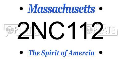 2NC112 Massachusetts License Plate